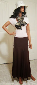 Solid Chestnut Brown Stretch Knit Jersey Maxi Skirt for Missionary, work, or leisure wear