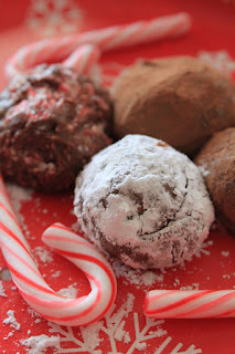 Chocolate Truffles with Candy Canes from Bake Chocolate Cake