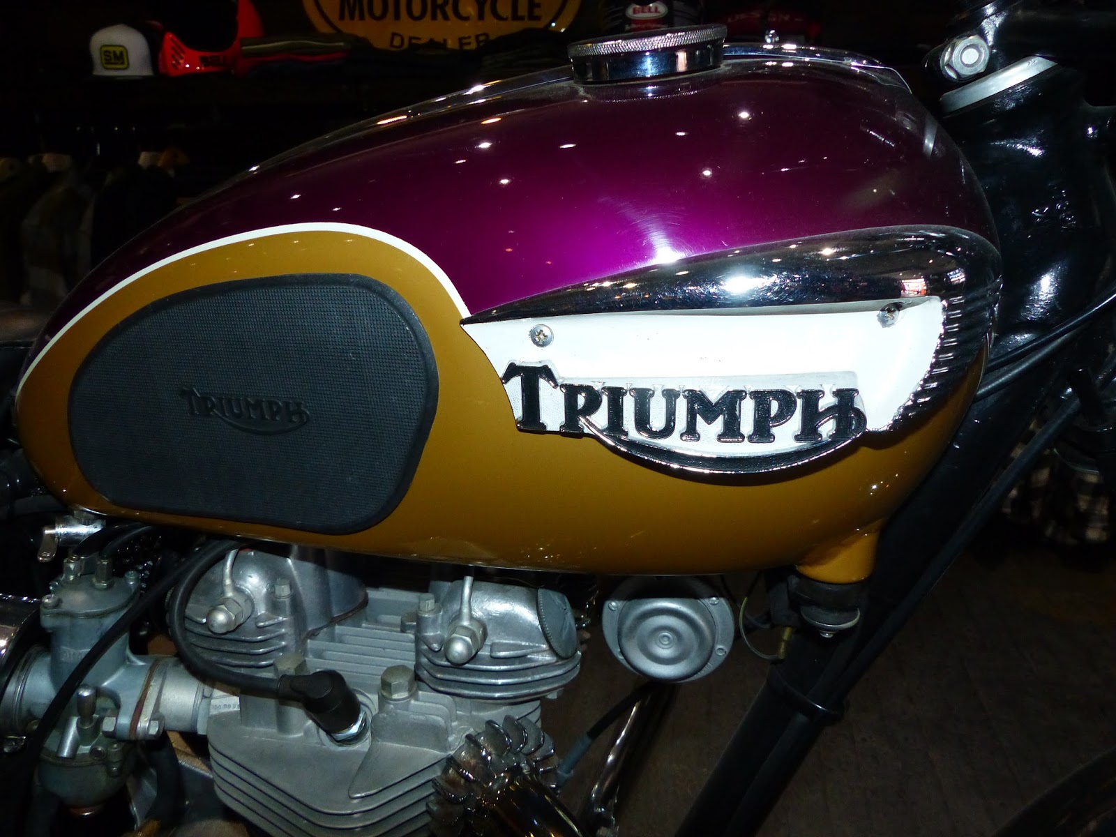 OldMotoDude Triumph Bonneville on display at Erico Motorsports