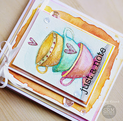 SRM Stickers Blog - Water Colors and Coffee….by Michele - #card #janesdoodles #teatime #thinkingofyou #stickers