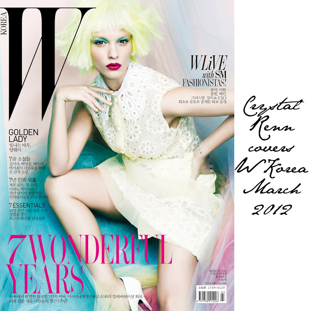 Crystal Renn covers W Korea March 2012 in Louis Vuitton dress
