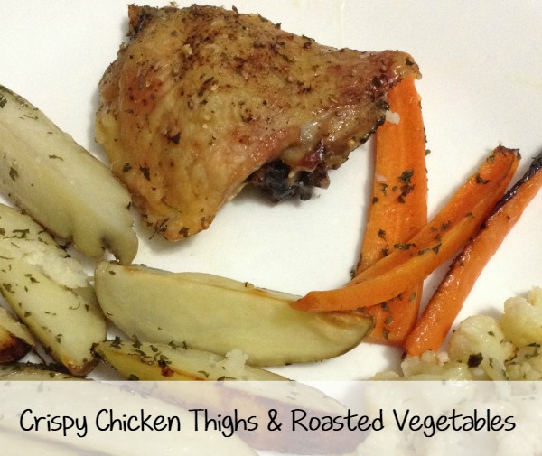 Crispy Chicken Thighs and Roasted Vegetables Sheet Pan Meal