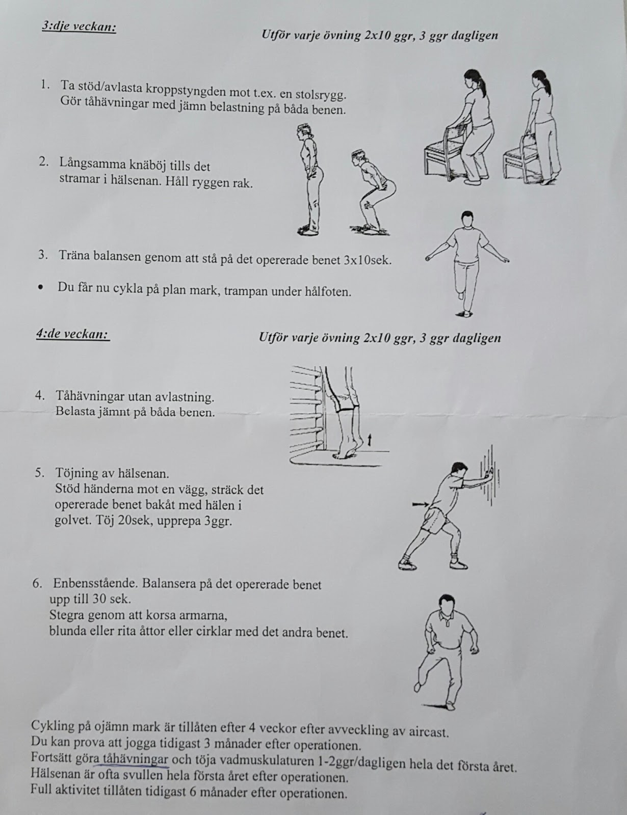 ont i hälsenan övningar
