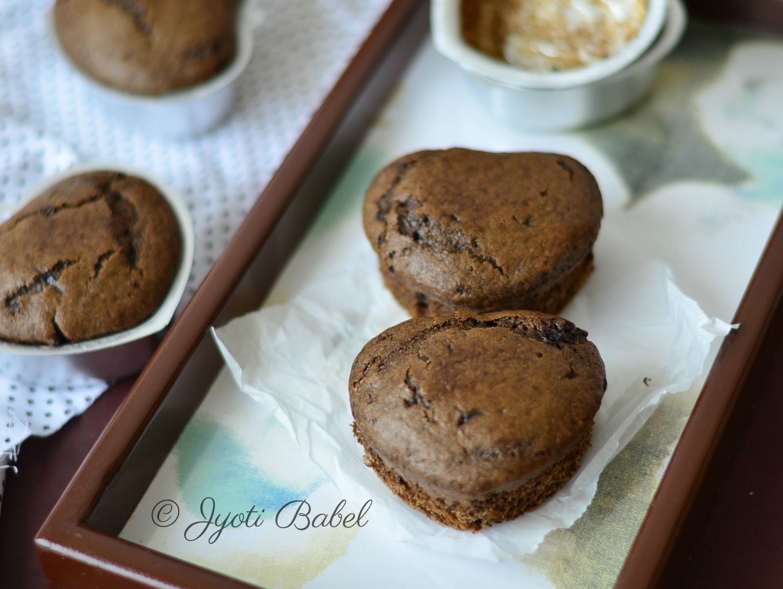Jyoti's Pages Eggless Double Chocolate Muffins How to Bake Eggless