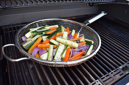 Even veggies come out better with infrared grilling on the Saber Grill.
