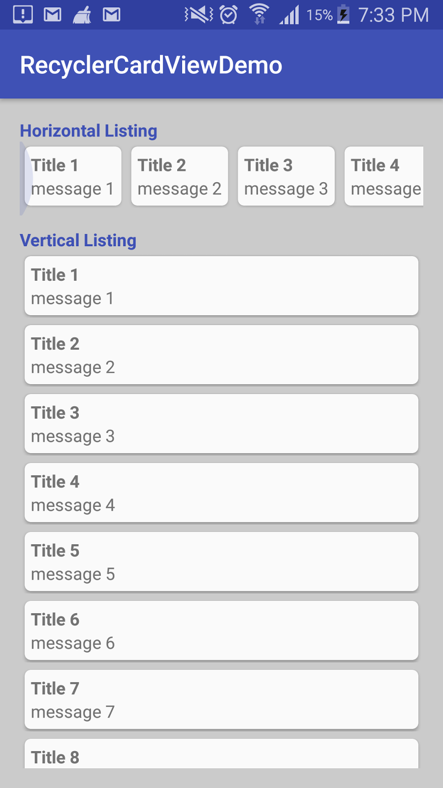 android studio recyclerview example