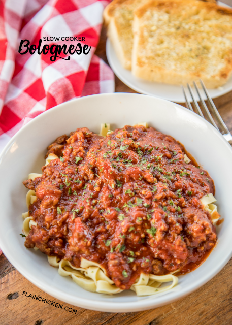 THE BEST Slow Cooker Bolognese Sauce - Italian sausage, garlic crushed tomatoes, tomato paste, and spices cook all day in the crock-pot. Hands-down THE BEST spaghetti sauce EVER! Everyone raves about this sauce. We make this all the time. Freeze leftovers for a quick meal later! THE BEST Slow Cooker Bolognese Sauce - Italian sausage, garlic crushed tomatoes, tomato paste, and spices cook all day in the crock-pot. Hands-down THE BEST spaghetti sauce EVER! Everyone raves about this sauce. We make this all the time. Freeze leftovers for a quick meal later!