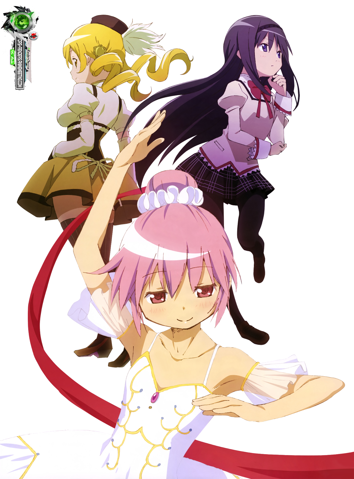 Madoka MagicaMadoka+Akemi+Mami Cute Conceptual HD Render ORS Anime