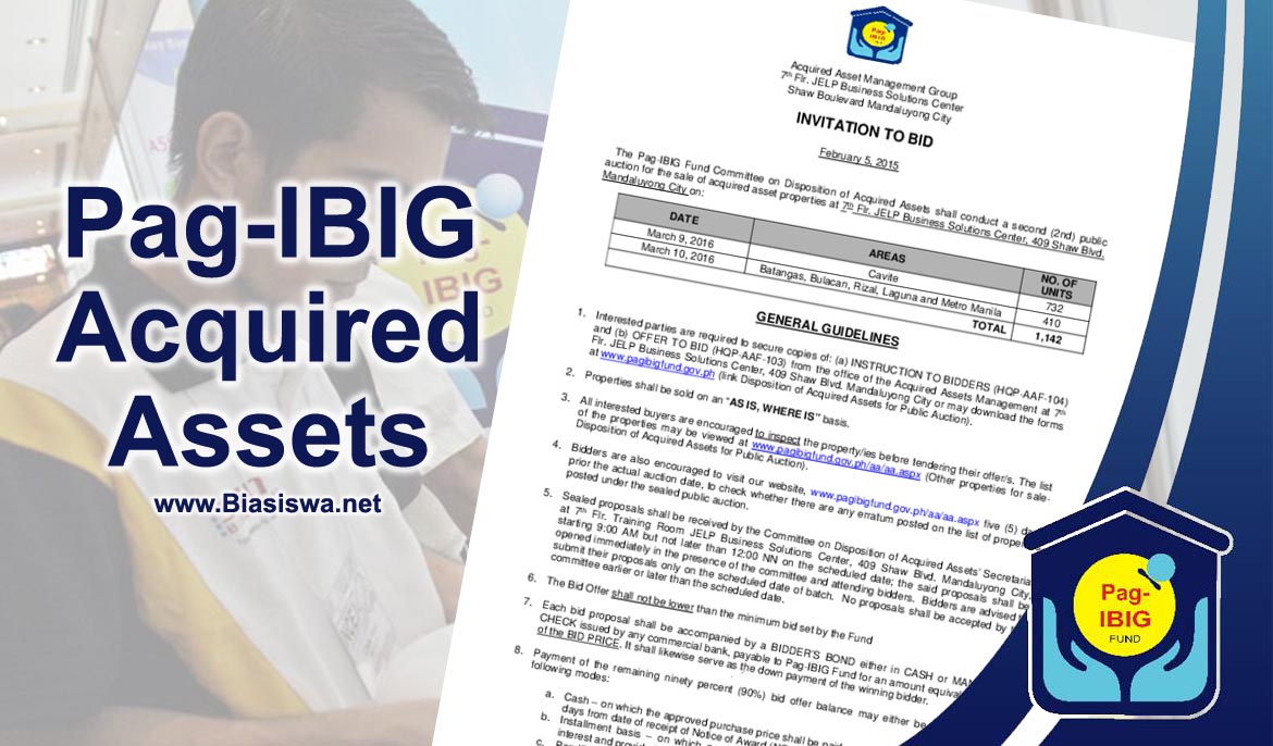 PagIBIG Acquired Assets Biasiswa