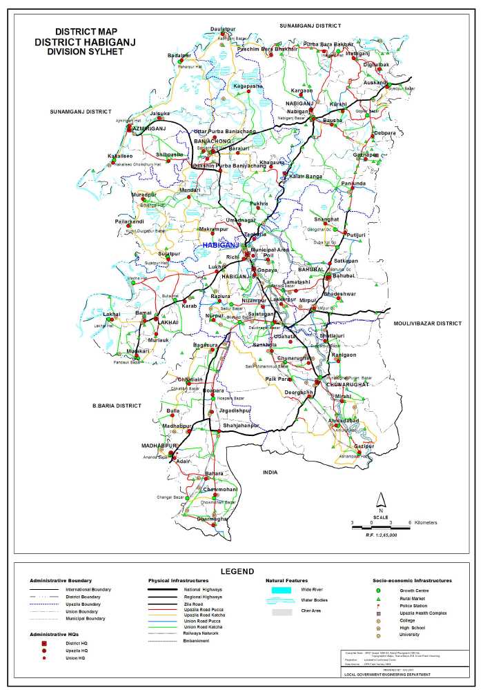 Maps of Bangladesh Habiganj District