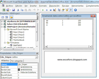 VBA: Arrastrando datos entre ListBox de un formulario de Excel.