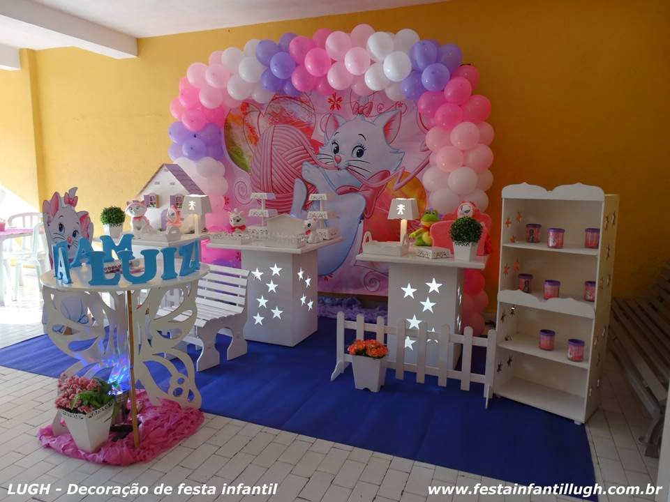 Gata Marie - Decoração tradicional luxo para festa de aniversário