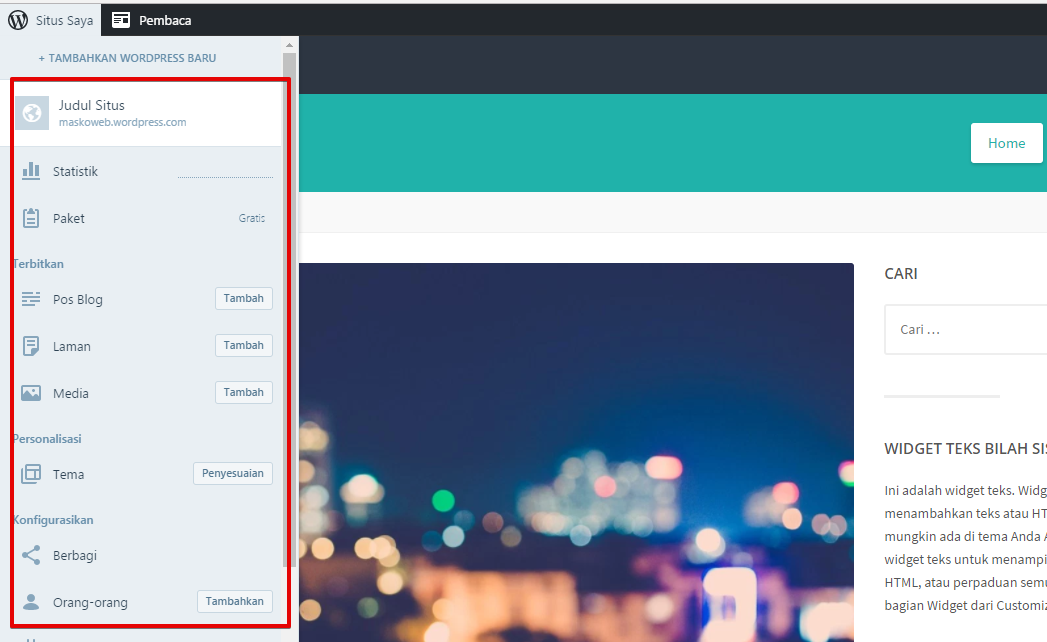 Halaman wordpress Halaman wordpress