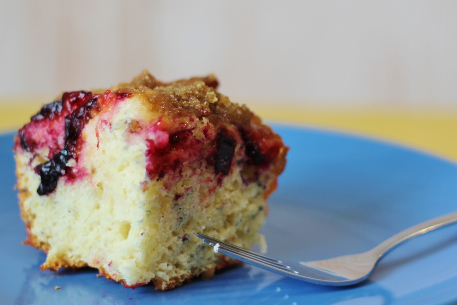 Fresh plum coffee cake