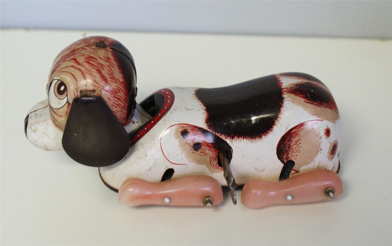 VINTAGE TIN TOY WIND UP DOG MADE IN JAPAN Gold Crafters Exchange