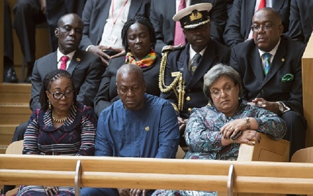 President John Dramani Mahama with First Lady Lordina and Foreign Minister Hannah Tetteh