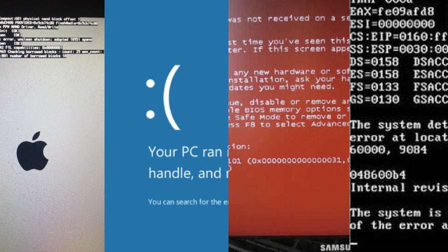 tipos de pantalla azul de la muerte
