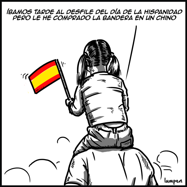 Niña con bandera de España