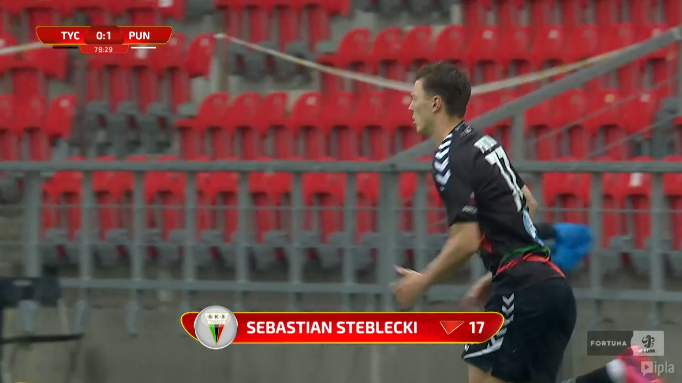 31. kolejka: GKS Tychy - Puszcza Niepołomice 0:1<br><br>fot. Polsat Sport / IPLA