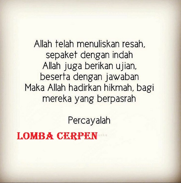 Lomba Menulis Cerpen 2016, Tema Penantian Terindah Lomba Menulis Cerpen 2016, Tema Penantian Terindah