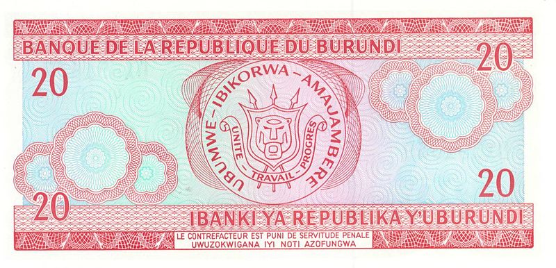Buy World Currency Notes Burundi Franc BIF