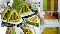 Resep Cara Membuat Green Tea and Chocolate Triangle Roll Cake