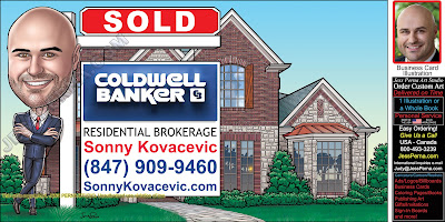 Coldwell Banker business cards and sold signs