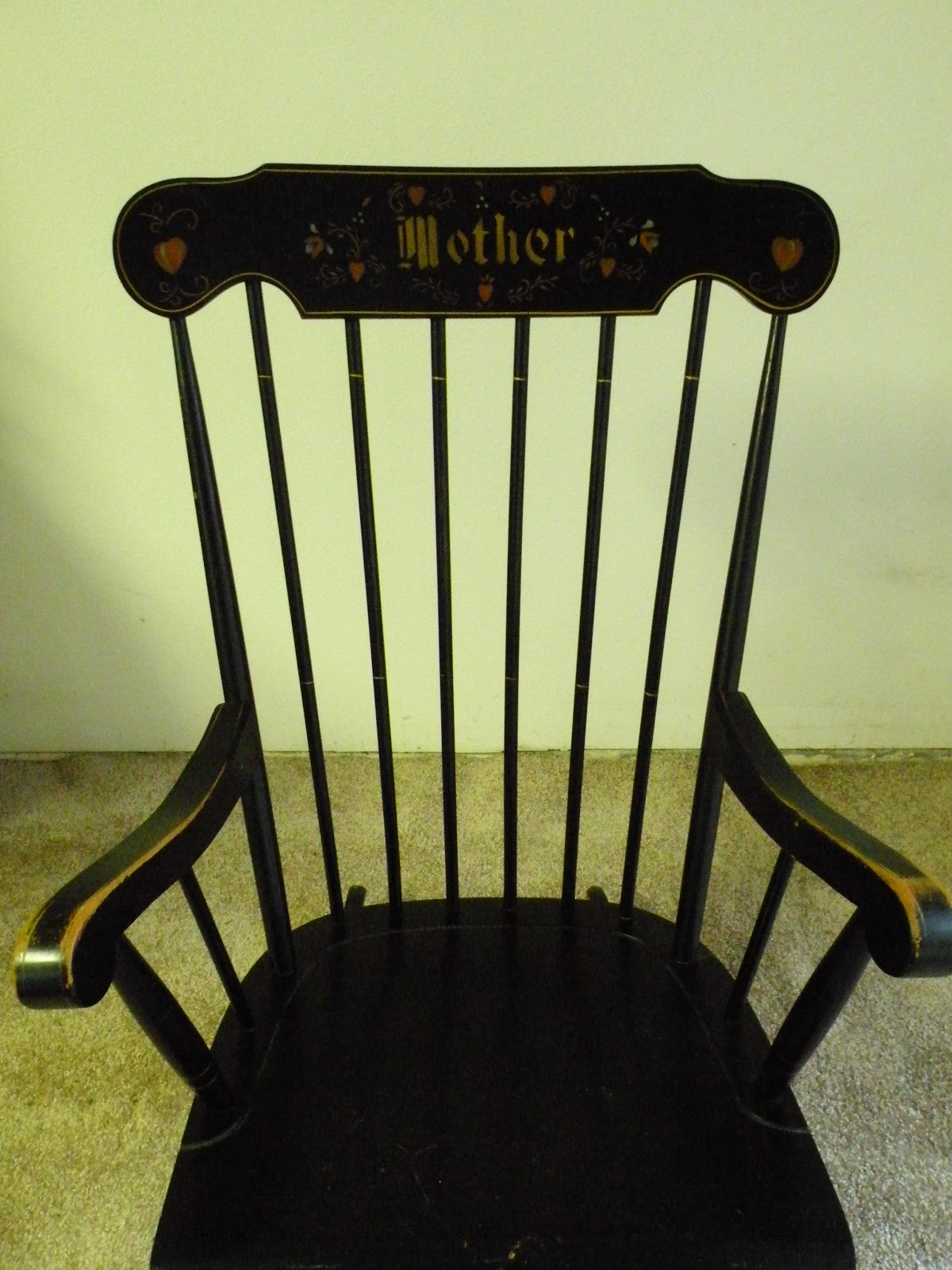 Jim's Vintage An Almost Antique Black Rocking Chair "Mother"