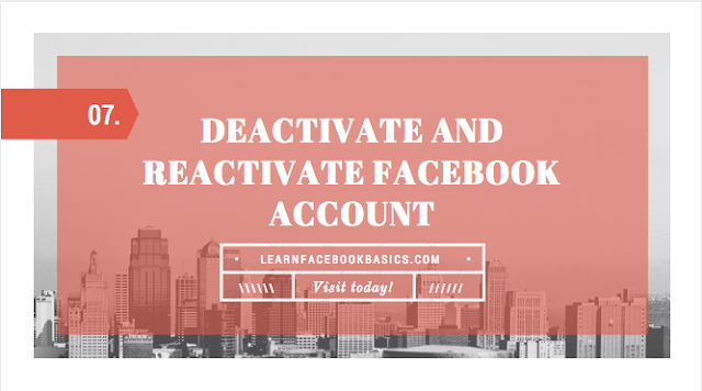 Deactivate And Reactivate Facebook Account