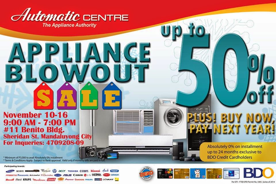 Manila Shopper Automatic Centre Appliance BlowOut Warehouse SALE Nov 2014