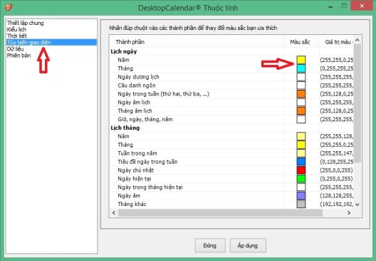 Hướng dẫn cài đặt, sử dụng phần mềm lịch Việt - Desktop Calendar mới nhất lịch việt