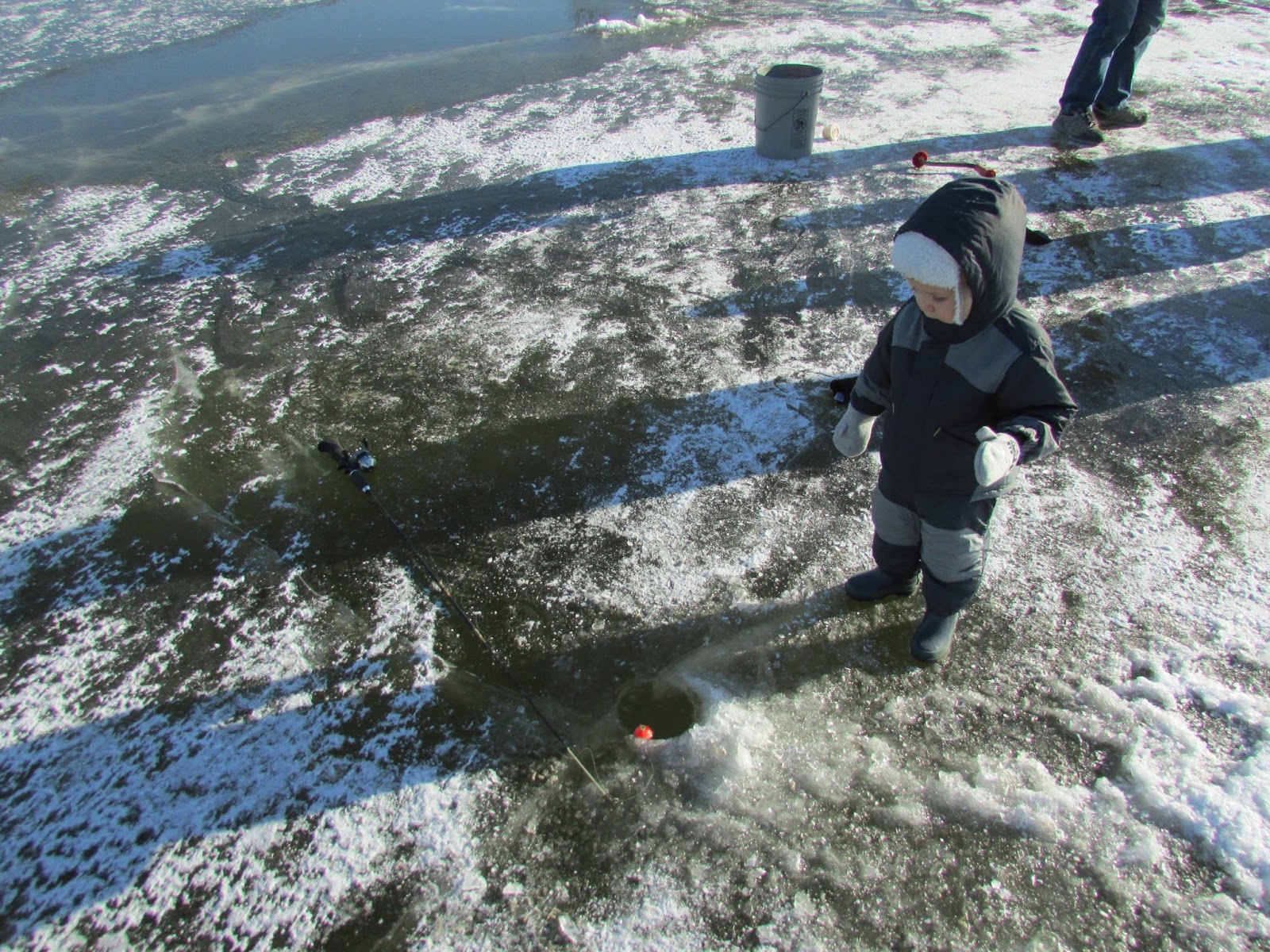 Murray & Candace's Adventures Ice Fishing on the Pond...