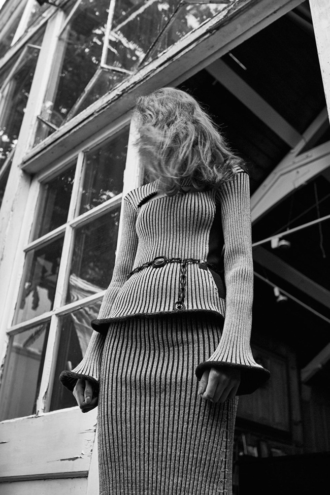 Glamour UK September 2015, Nora Attal by David Dunan Louis Vuitton 2015 AW Wool Top with Cutout and Matching Skirt Editorials