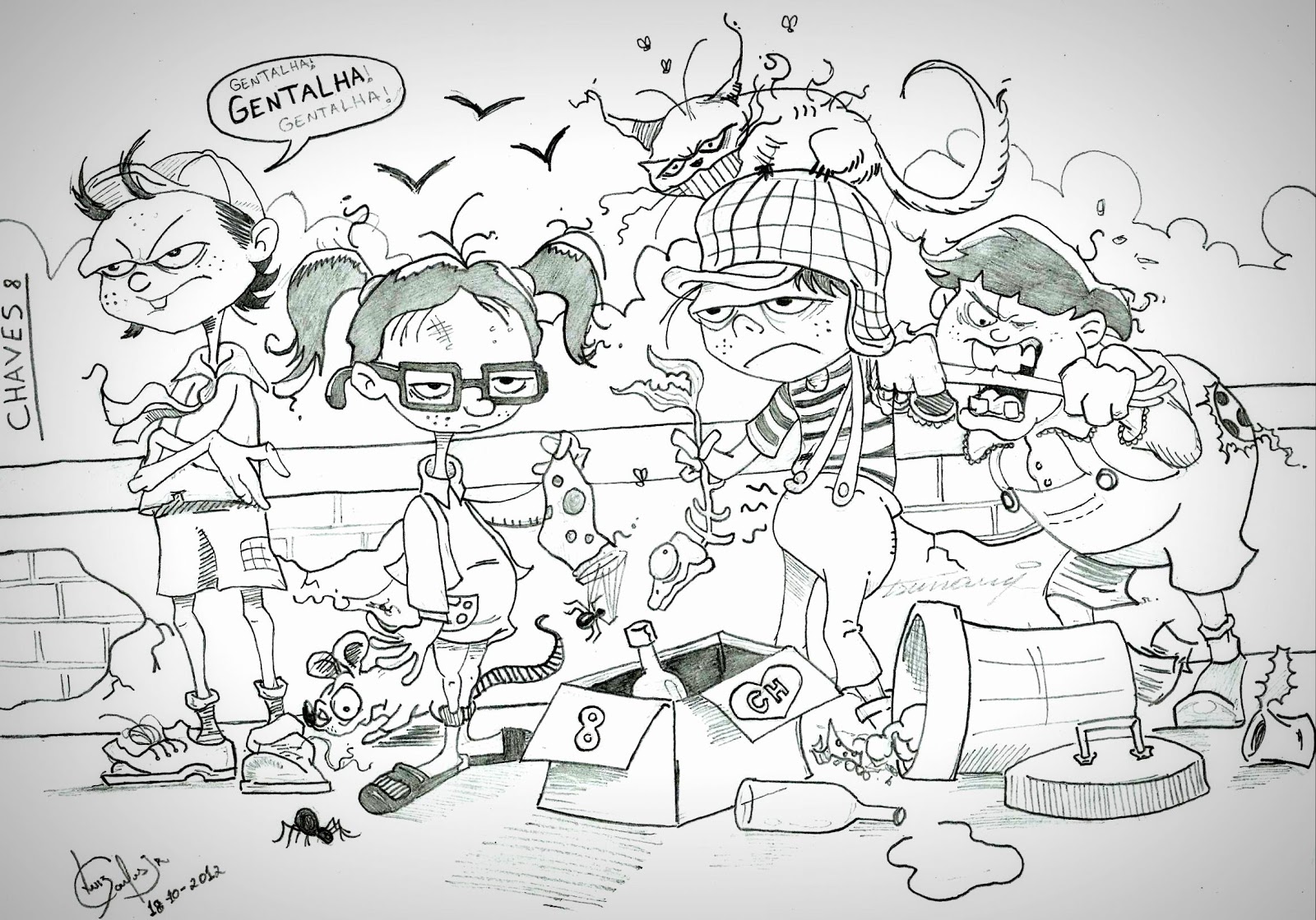 Turma do Chaves, jogador de futebol e pessoas (desenhos) | Desenho DG
