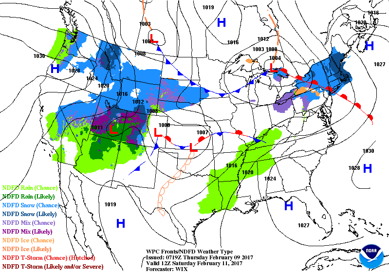 Surface Map for 7am on Saturday Feb 11th Surface Map for 7am on Saturday Feb 11th