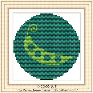 SNOW PEAS VEGETABLE ICON, FREE AND EASY PRINTABLE CROSS STITCH PATTERN