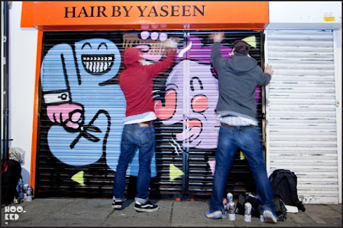 Street Artist Mr Penfold- 45RPM - Malarky & Billy hit East London