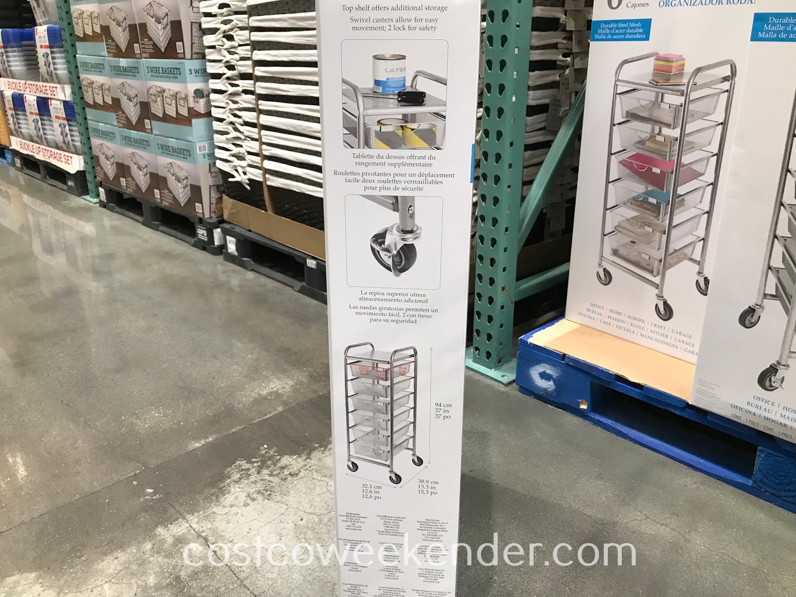 Seville Classics 6Drawer Rolling Organizer Costco Weekender