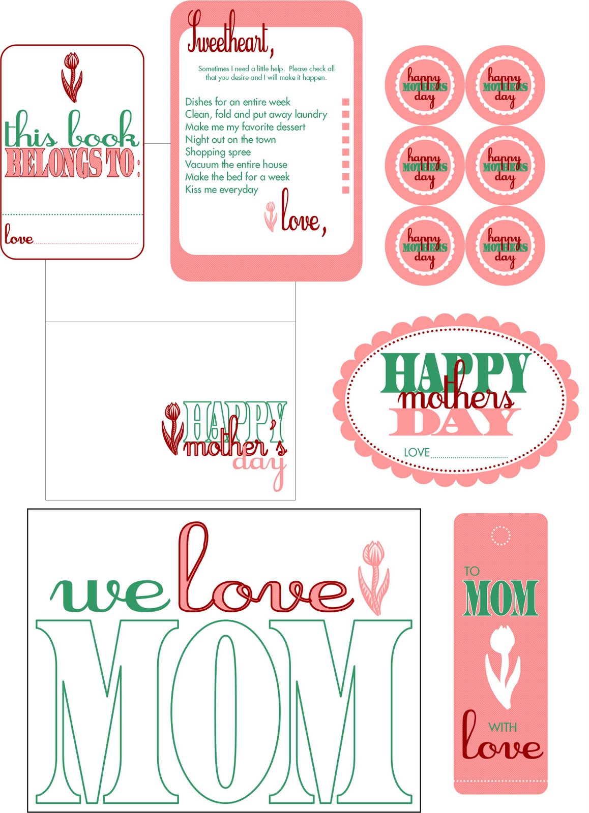 Embellish: {free printables} Happy Mother's Day