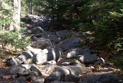 Boulders on M-M Trail The trail becomes a series of boulders to step on