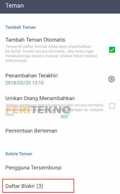 menghapus teman di line 5