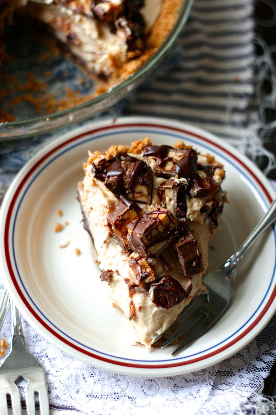 Indigo Scones Black Bottom Peanut Butter Snickers Pie