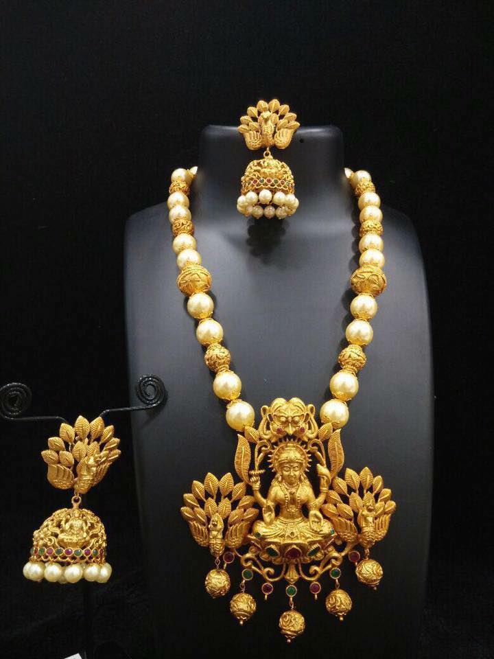 Lakshmi Pendants with Jhumkas in Imitation Jewellery Designs