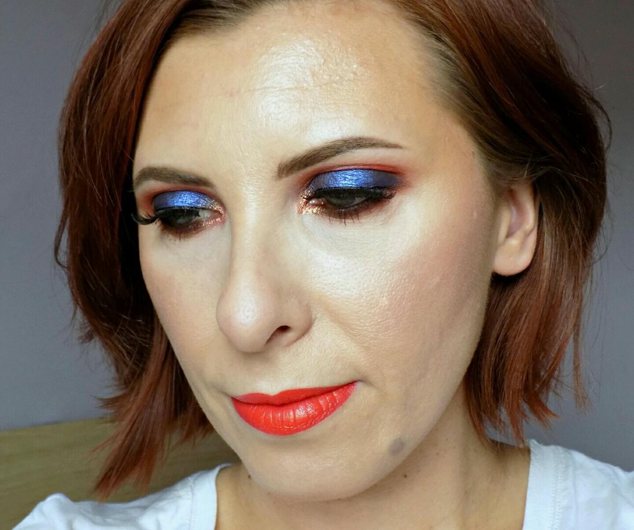 blues & oranges, fun Summer makeup look