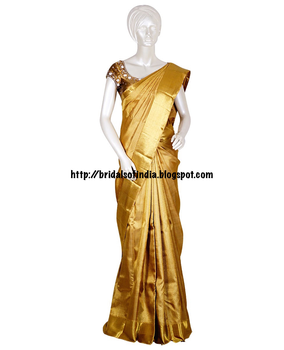 Fashion World Pure Kanchipuram Golden Silk Saree Jayalakshmi Silks Pure Kanchipuram Golden Silk Saree Jayalakshmi Silks