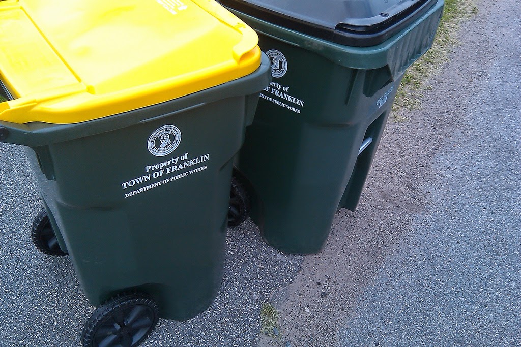 Trash and recycling bins