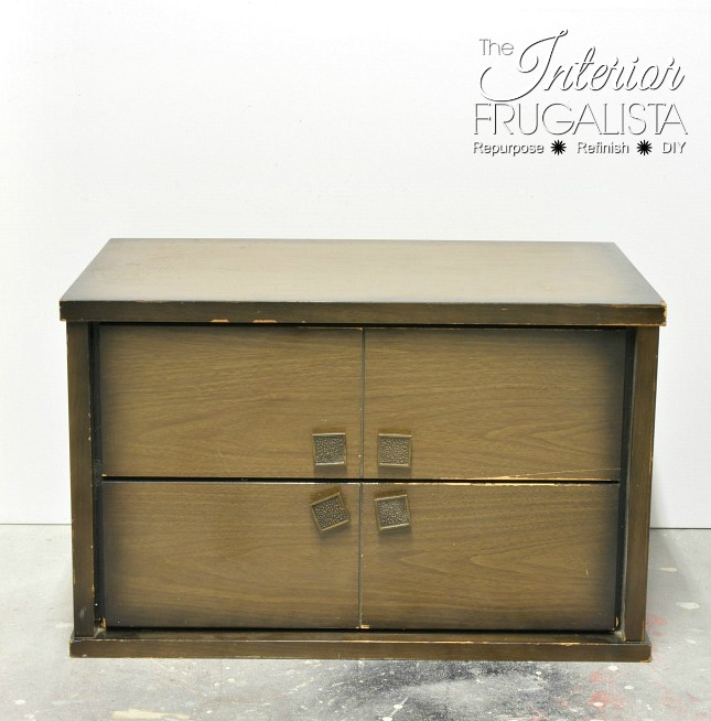 Small Legless Mid Century Modern Cabinet Before