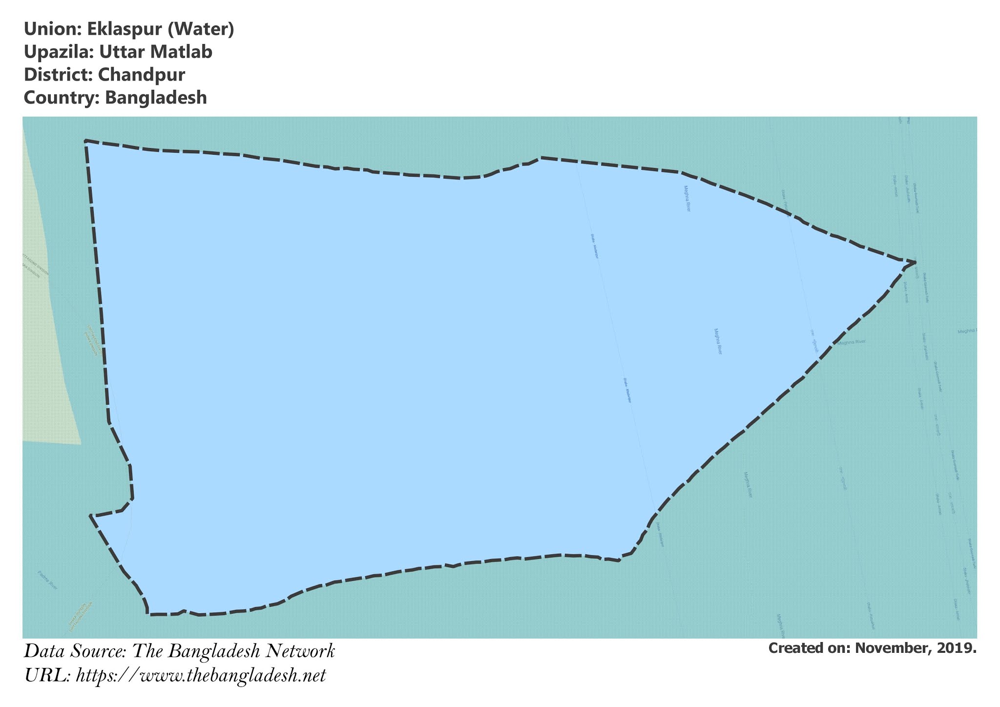 Map of Eklaspur of Chandpur, Bangladesh.