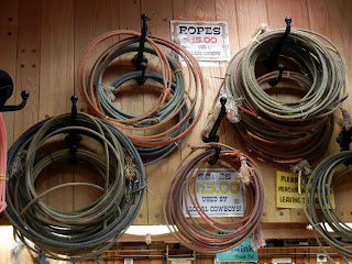 Ropes used by local cowboys for sale in Wall Drug in South Dakota