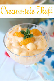 Creamsicle Fluff recipe from Served Up With Love taste just like that ice cream bar from your childhood.